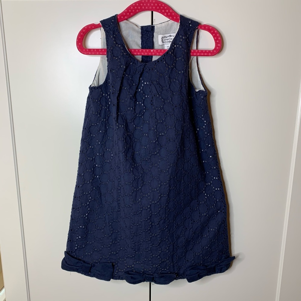 Girl’s Aphorism Eyelet Lace Cut-out Shift Dress